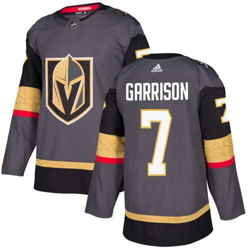 Adidas Men Vegas Golden Knights #7 Jason Garrison Grey Home Authentic Stitched NHL Jersey->more nhl jerseys->NHL Jersey